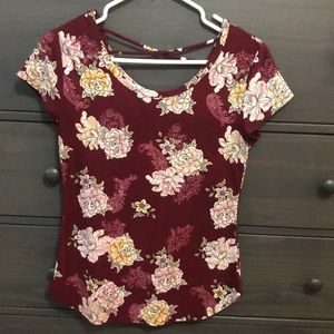 Crisscross open back T-shirt